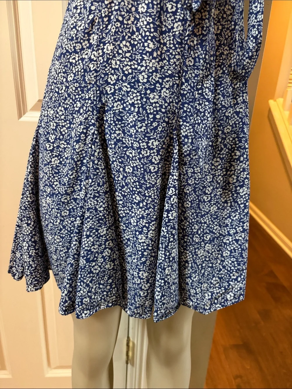 Polo by Ralph Lauren Blue Floral s/s Nami Crepe Wrap Mini Dress, 6 - Picture 7 of 11